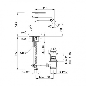 Змішувач для біде Versilia Ponsi BTVERCBI01