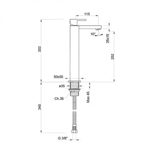 Змішувач для раковини високий Italia R Ponsi btitrcla05