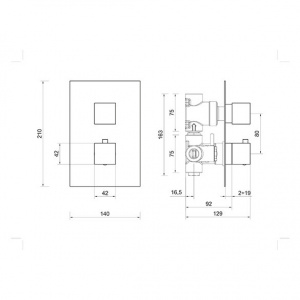Змішувач прихованого монтажу термостатичний Ponsi bttrmcin03