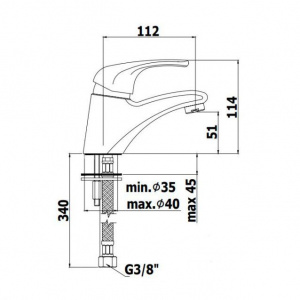 Змішувач для раковини Paffoni Nettuno Due, без донного клапана ND071CG