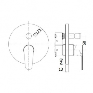 Змішувач для душу Paffoni Green без вбудовуваної частини, колір хром GRBOX015CR
