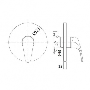 Змішувач для душу Paffoni Nettuno due без частини, що вбудовується, колір хром NDBOX010CR