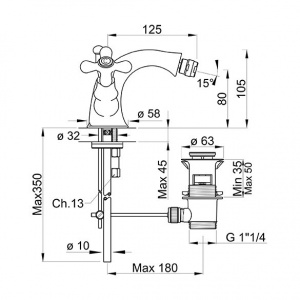 Змішувач для біде Viareggio Ponsi btviacbi11