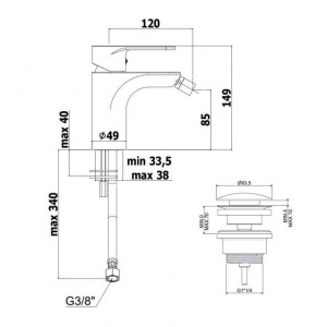 Змішувач для біде Paffoni Green з донним клапаном Clic-Clac, колір хром GR131KCR