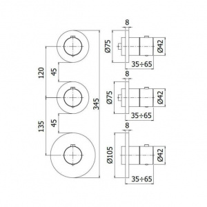 Термостат для душу/ванни Paffoni Modular Box 2 функції чорний, колір чорний MDE018NO