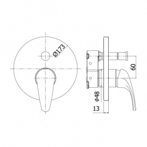 Змішувач для душу Paffoni Nettuno due без частини, що вбудовується, колір хром NDBOX015CR