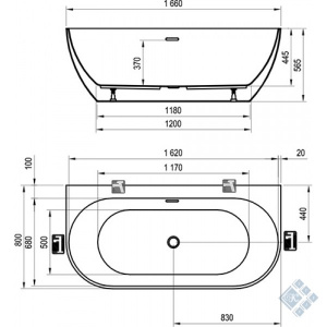 Ванна Freedom W 166x80 xc00100024