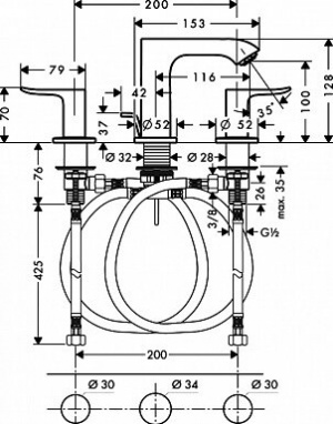 Змішувач для раковини Hansgrohe Metris 31083000