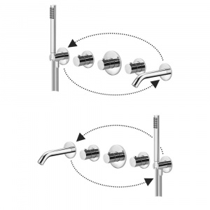 Термостат для душу/ванни Paffoni Modular box прихованого монтажу 2 функції, колір медове золото MDE001HG