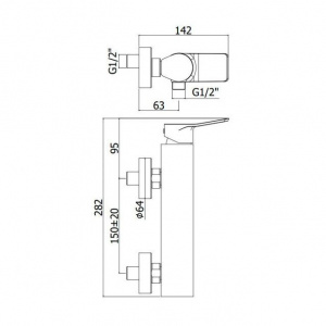 Змішувач для душу Paffoni Tilt, колір чорний TI168NO
