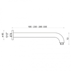 Кронштейн верхнього душу Ponsi BNBRAOBR05