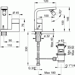 Змішувач для біде Ice Ponsi bticecbi01