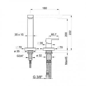 Змішувач для раковини Italia R Ponsi btitrcla08