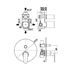 Змішувач для душу Paffoni Green, колір хром GR015CR