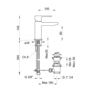 Змішувач для раковини Ponsi btmcrcla01