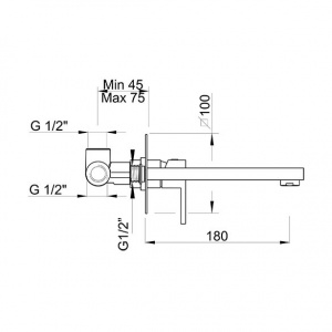 Змішувач для раковини прихованого монтажу Ponsi btitrcla17