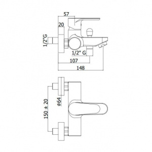 Змішувач для ванни Paffoni Green, колір хром GR022CR
