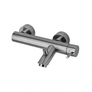 Змішувач для ванни Paffoni Light з регульованим душовим гарнітуром, колір сталь LIG023ST