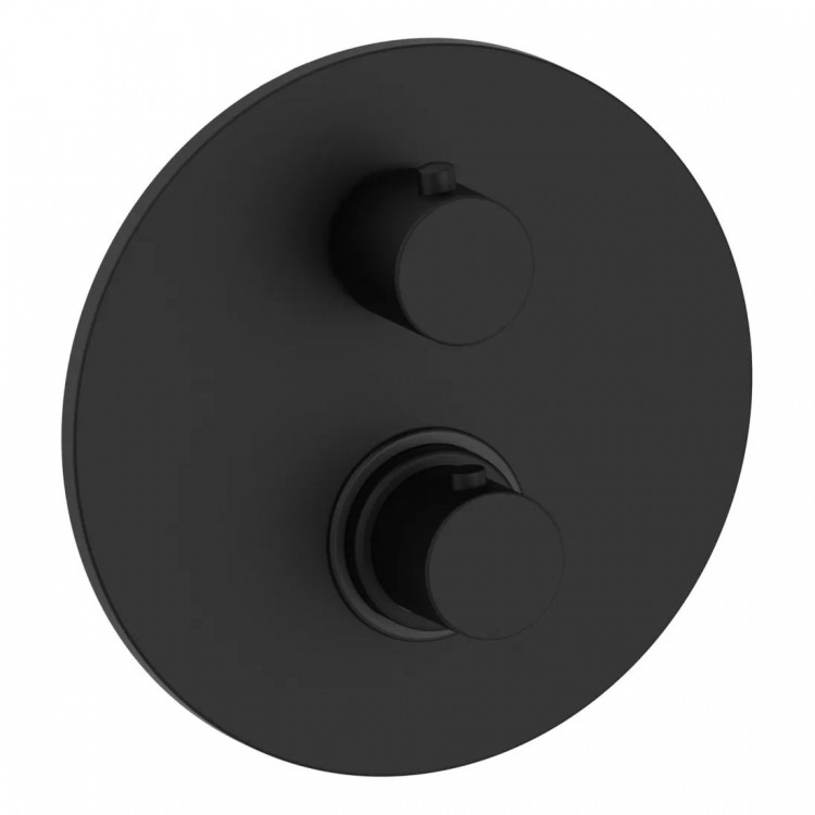 Змішувач для душу з термостатом Paffoni Light на 2 виходи, колір чорний LIQ018NO