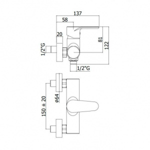 Змішувач для душу Paffoni Green, колір хром GR168CR