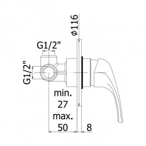 Змішувач для душу Paffoni Nettuno due, колір білий ND010CG