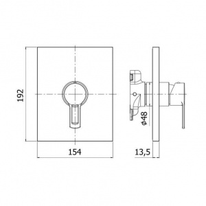 Змішувач для душу Paffoni West без вбудовуваної частини, колір хром WSBOX010CR