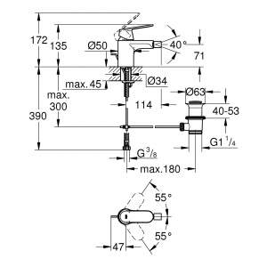 Eurosmart Cosmopolitan Одноважільний змішувач для біде S-Size (32839000)
