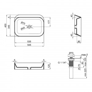 Раковина-чаша Qtap Scorpio 550х390х120 White з донним клапаном QT14112243W