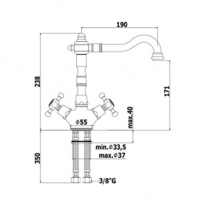 Змішувач для раковини Paffoni Belinda без донного клапана FBLV071BR