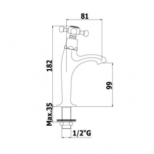 Змішувач для раковини тільки для холодної води Paffoni Belinda FBLV095CR
