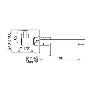 Змішувач для раковини прихованого монтажу Ponsi btitrcla19