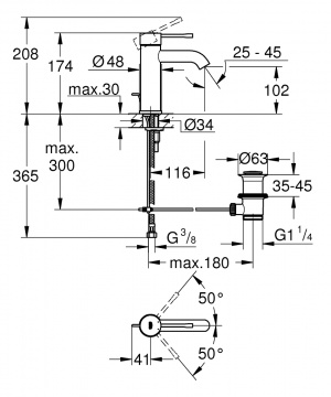 Essence Одноважільний змішувач для раковини S-Size (24171GN1)