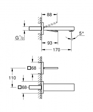 Eurocube Joy Змішувач для раковини на 2 отвори M-Size (19997000)