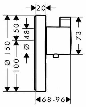 Змішувач Hansgrohe showerselect s highflow 15742000 для душу