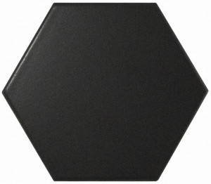 Плитка 10.7x12.4 scale hexagon black matt