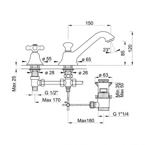 Змішувач для раковини Ponsi btviacla55