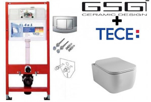 Комплект tece 9400405 + унітаз gsg brio rimless with smart clean flushing system