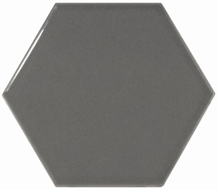 Scale Hexagon Dark Grey 21913 10.7x12.4 под моноколор глянцевая