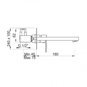 Змішувач для раковини прихованого монтажу Ponsi btvercla11