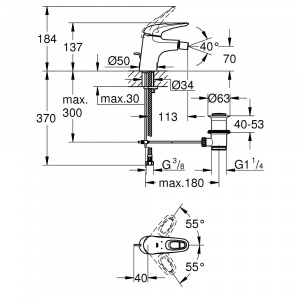 Змішувач для біде Grohe Eurostyle 33565LS3 білий S-Size