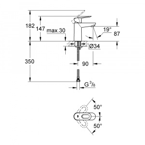 Змішувач для раковини Grohe BauLoop 23337000 хром одноважільний S-Size