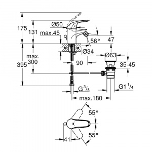 Змішувач для біде Grohe Euroeco 23263000 хром S-Size
