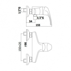 Змішувач для душу Paffoni Nettuno due, колір хром ND168CR