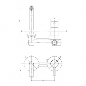Змішувач для раковини настінний Paffoni Light, вилив 123 мм. LIG104NKN70