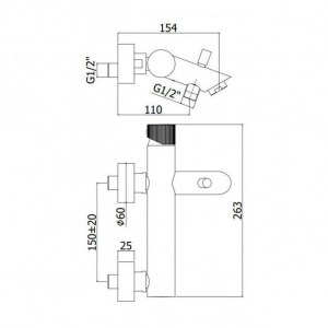 Змішувач для ванни Paffoni Jo, колір чорний JO022NO