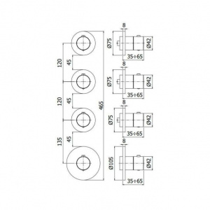 Термостат для душу/ванни Paffoni Modular Box, колір медове золото MDE019HGSP