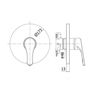 Змішувач для душу Paffoni Nettuno без вбудовуваної частини, колір хром NTBOX010CR