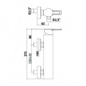 Змішувач для душу Paffoni West, колір хром WS168CR