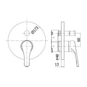 Змішувач для душу Paffoni Nettuno без вбудовуваної частини, колір хром NTBOX015CR