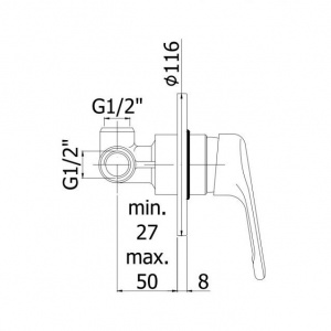 Змішувач для душу Paffoni Nettuno, колір хром NT010CR